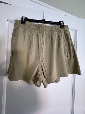 Old Navy Tan Athletic Shorts with Zip Pockets